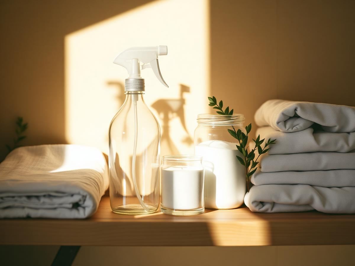 LIFA clean laundry detergent in a jar on a tidy laundry room shelf